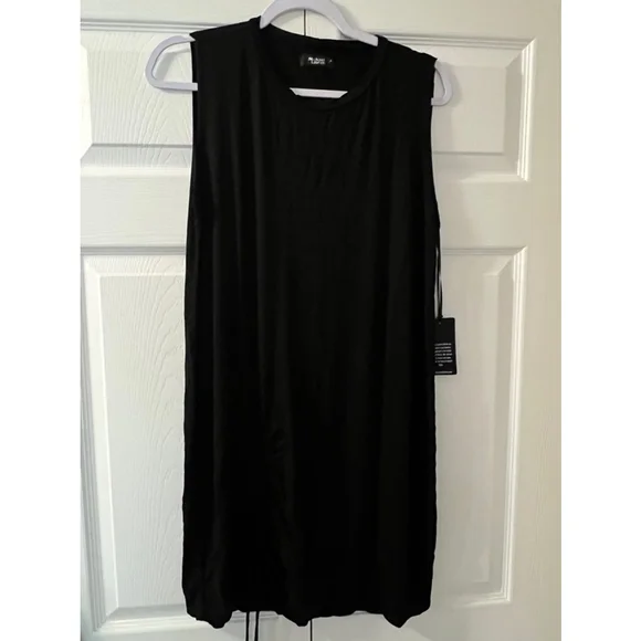 Women's Michael Lauren Black Sleeveless Dress w drawstrings front Size M NWT - Picture 2 of 10